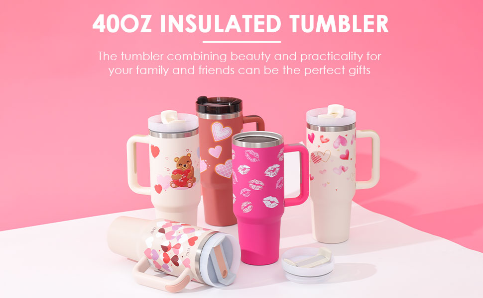 Daybreak Tumbler — 40oz Insulated Travel Mug with Handle & Straw